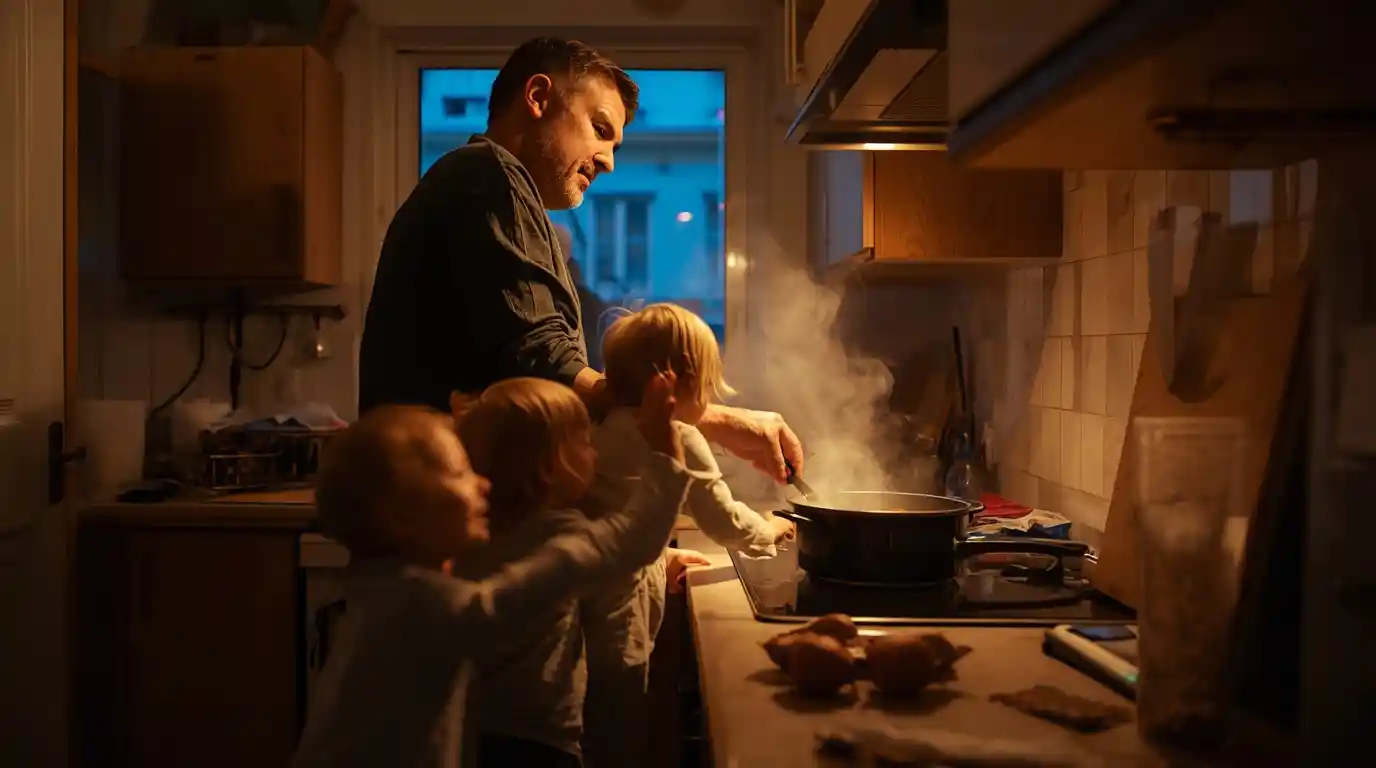 Waarom koken met kleine kinderen om vijf uur zo zwaar is